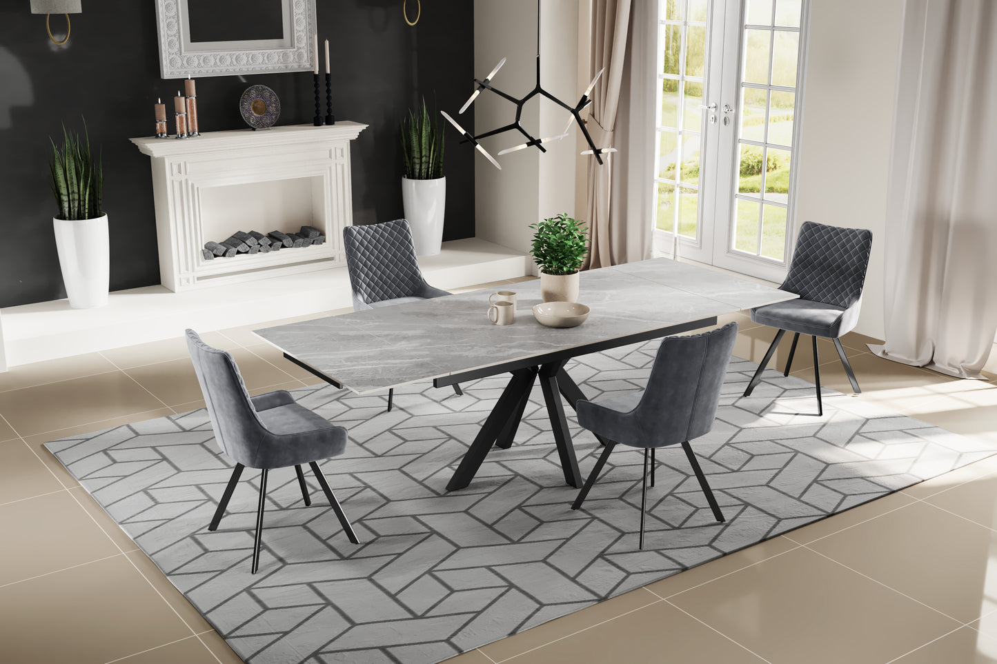Emris Ceramic Argento Grey 160-200-240cm - Extending Matt
