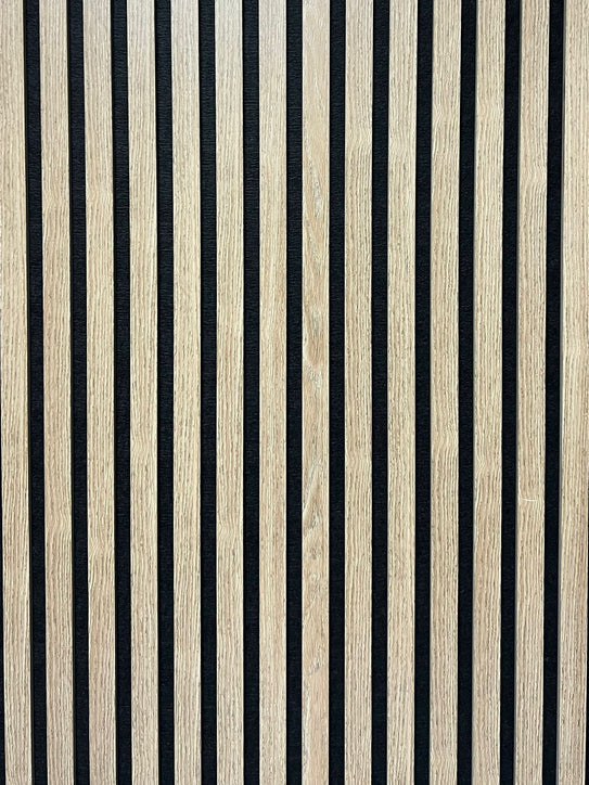 Acoustic Slatted Bendable Wall Panel - Dark Oak 2.4m x 0.6m (4 Pieces)