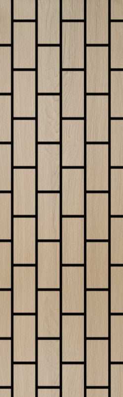 Acoustic Brick Wall Panel - Natural Oak 2.4m x 0.6m (4 Pieces)