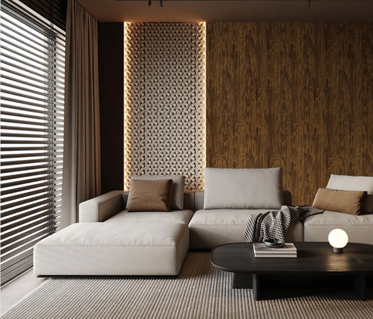 Walnut Effect UPVC Wall Panel Covering 60x240cm (4 Pieces)