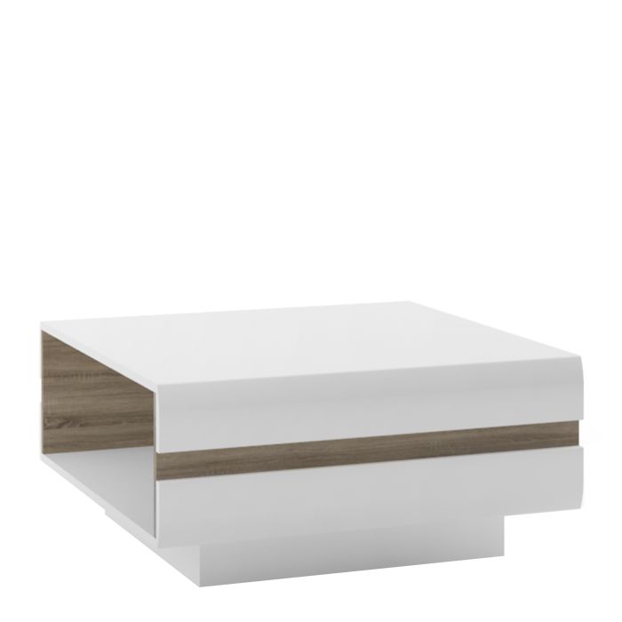 Frima Small Designer Coffee Table in White with a Truffle Oak Trim