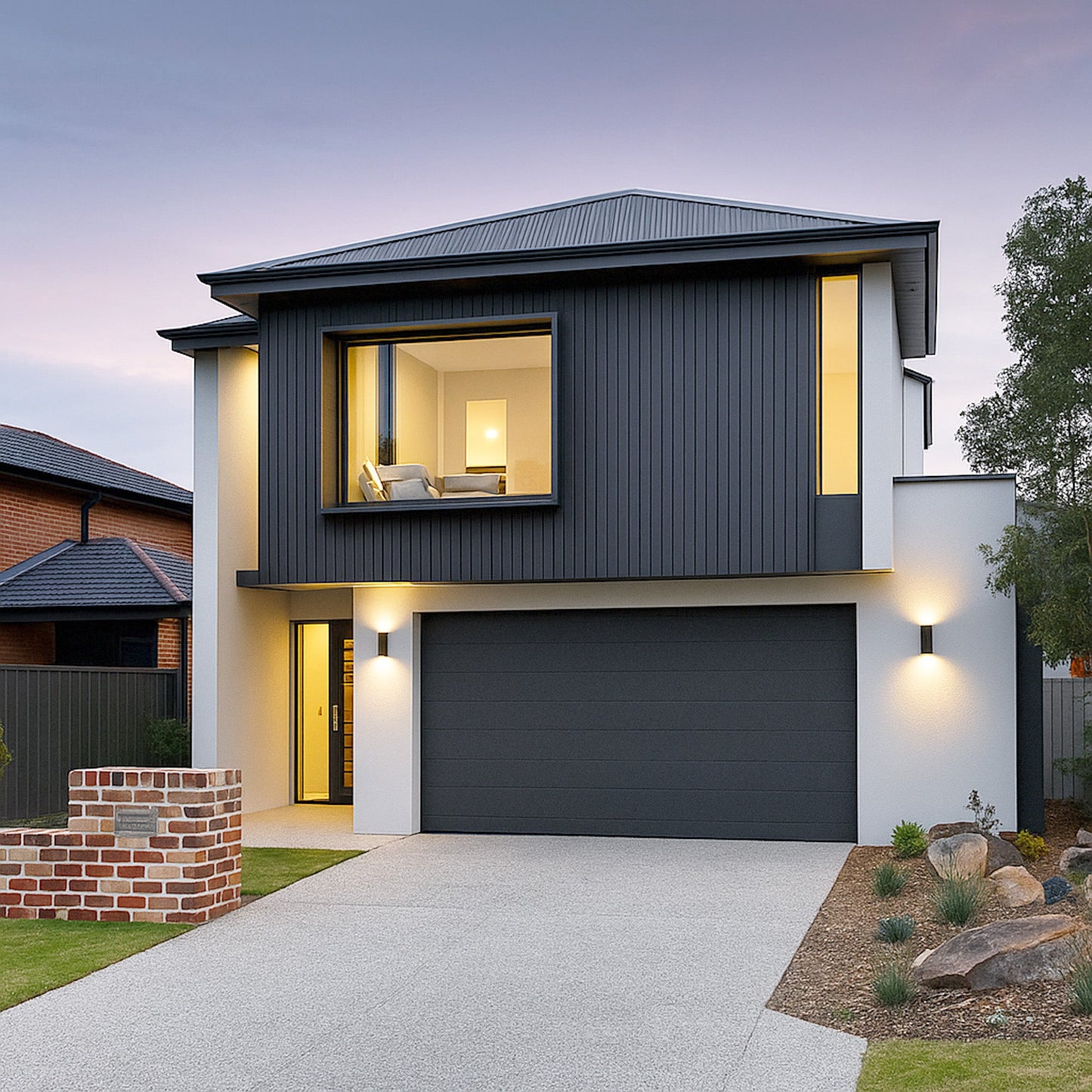 Exterior UPVC Wall Panels - Black 290cm (2 Pieces)