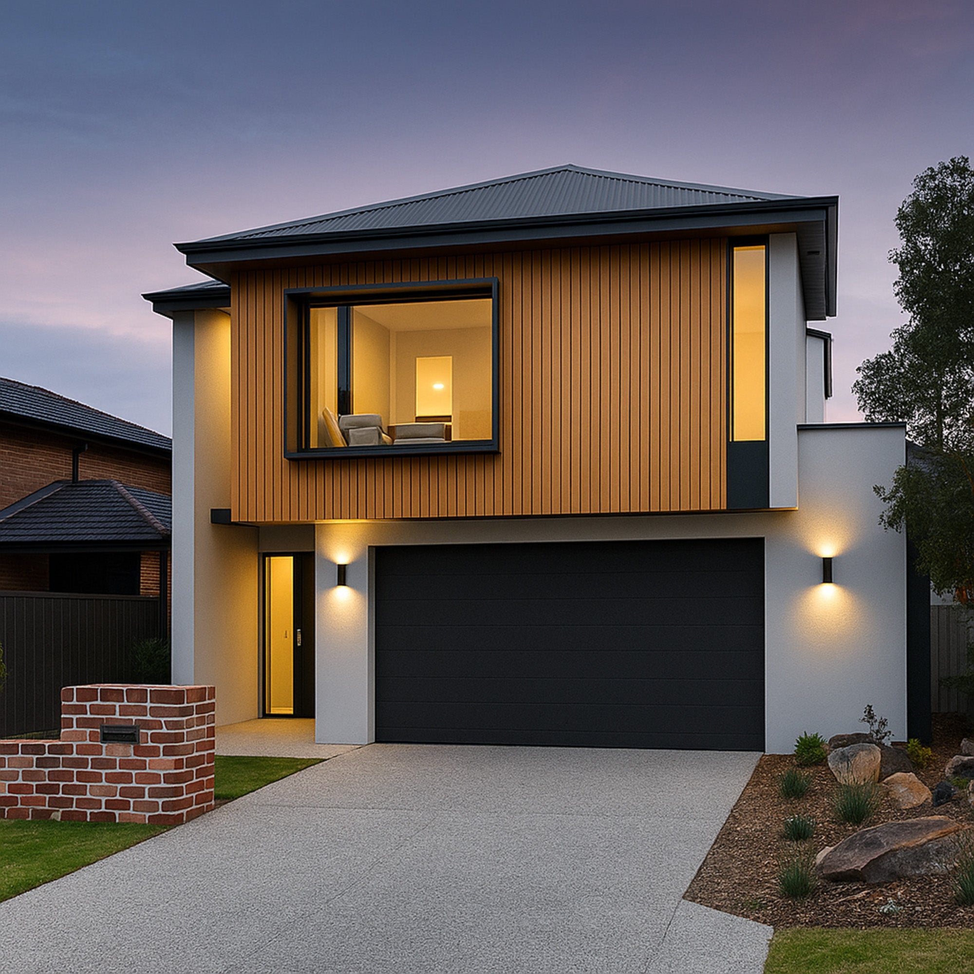 Exterior UPVC Wall Panels - Light Oak 180cm or 150cm (4 Pieces)