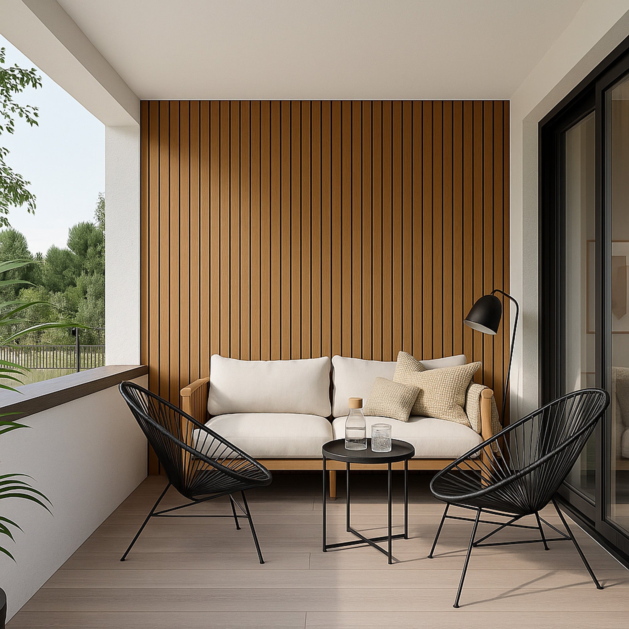 Exterior UPVC Wall Panels - Light Oak 180cm or 150cm (4 Pieces)