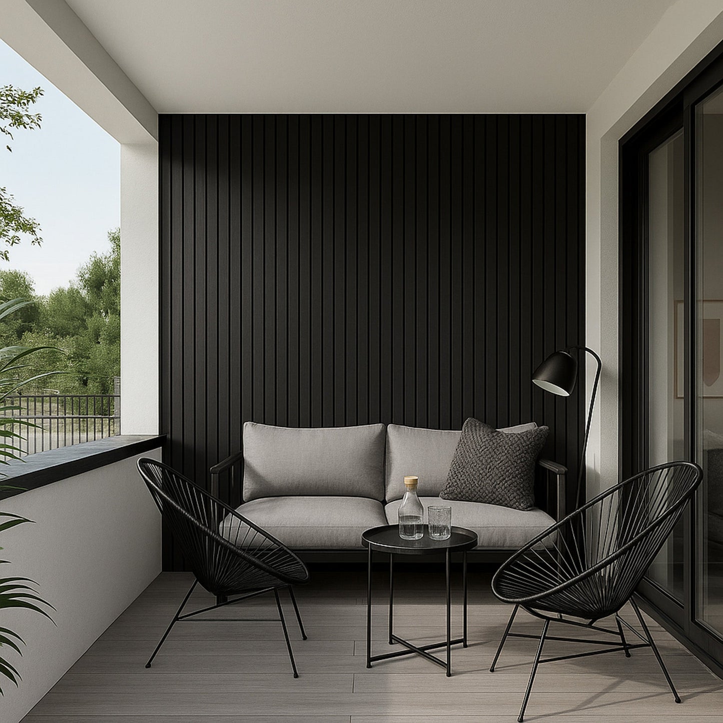 Exterior UPVC Wall Panels - Black 290cm (2 Pieces)