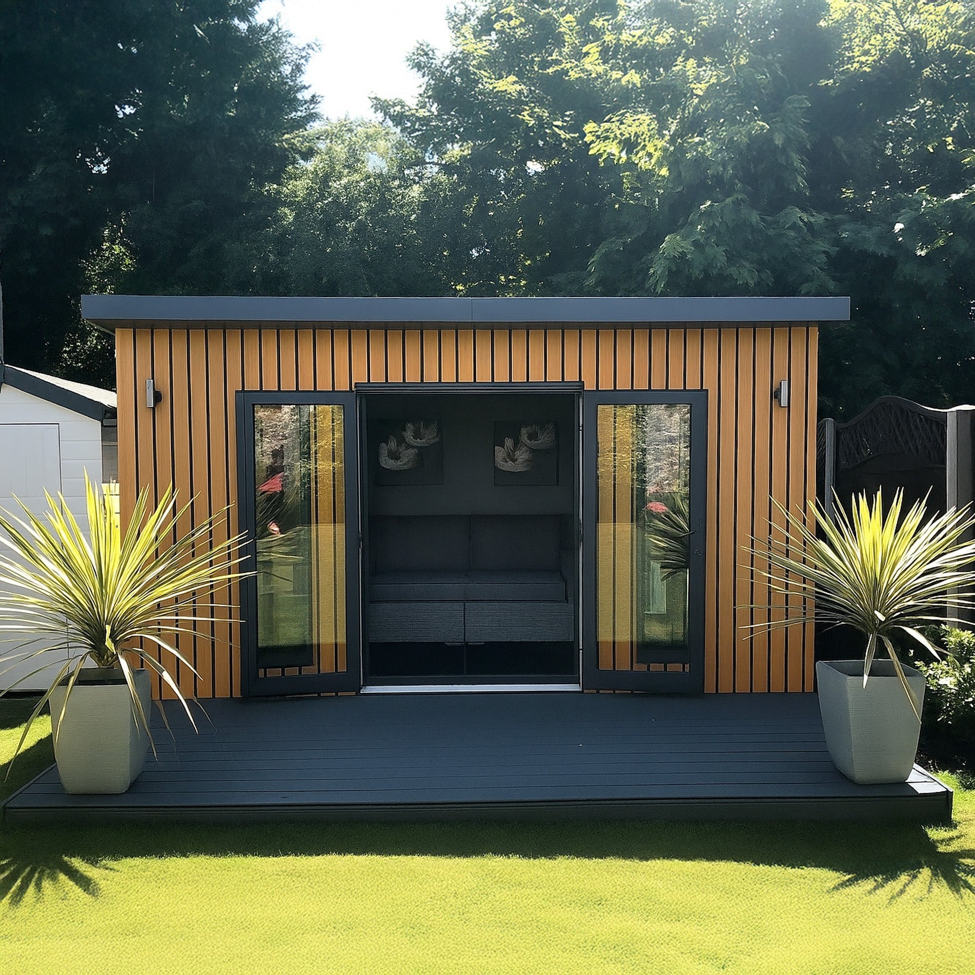 Exterior UPVC Wall Panels - Light Oak 180cm or 150cm (4 Pieces)