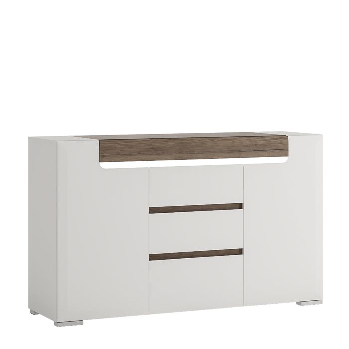 Zuno 2 Door 3 Drawer Sideboard (inc. Plexi Lighting)