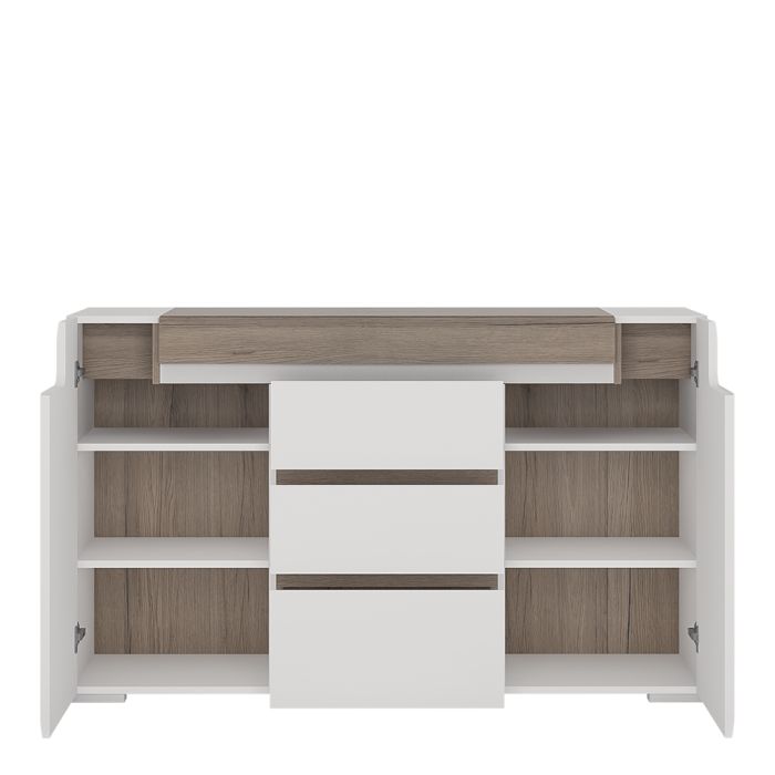 Zuno 2 Door 3 Drawer Sideboard (inc. Plexi Lighting)