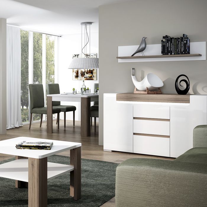 Zuno 2 Door 3 Drawer Sideboard (inc. Plexi Lighting)