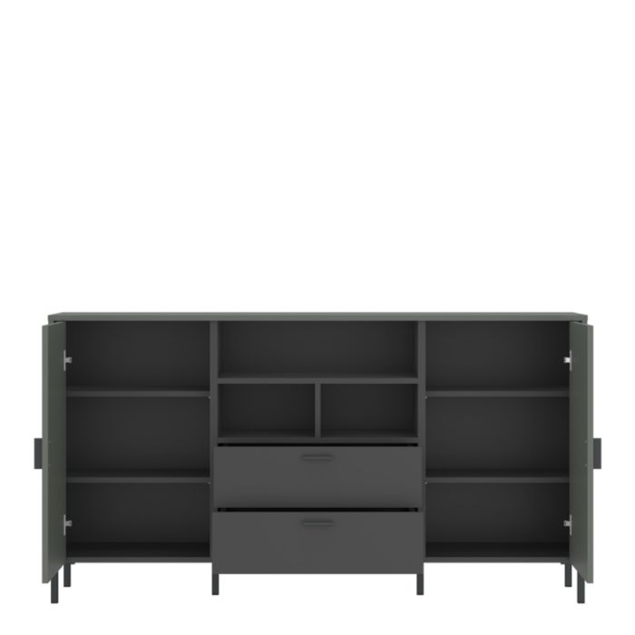 Caldra Sideboard 2 Door 2 Drawer in Green/Grey