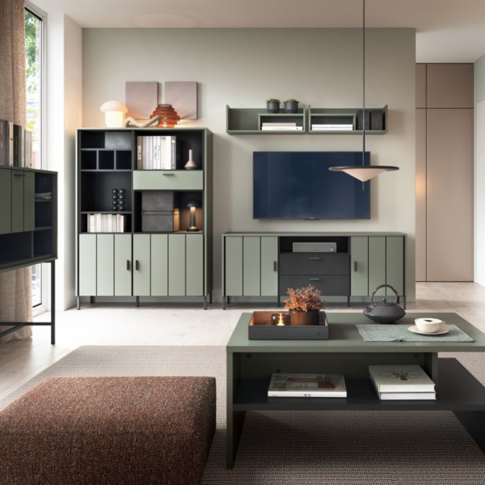 Caldra Sideboard 2 Door 2 Drawer in Green/Grey