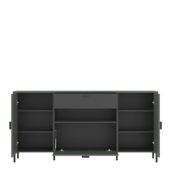 Caldra Sideboard 2 Door 1 Flap 1 Drawer in Green/Grey
