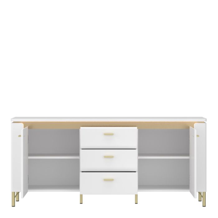Vetra TV Cabinet 2 Door 3 Drawer in Alpine White/White Gloss