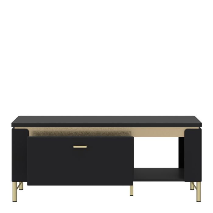 Drento Coffee Table 1 Drawer in Black Matt/Gold