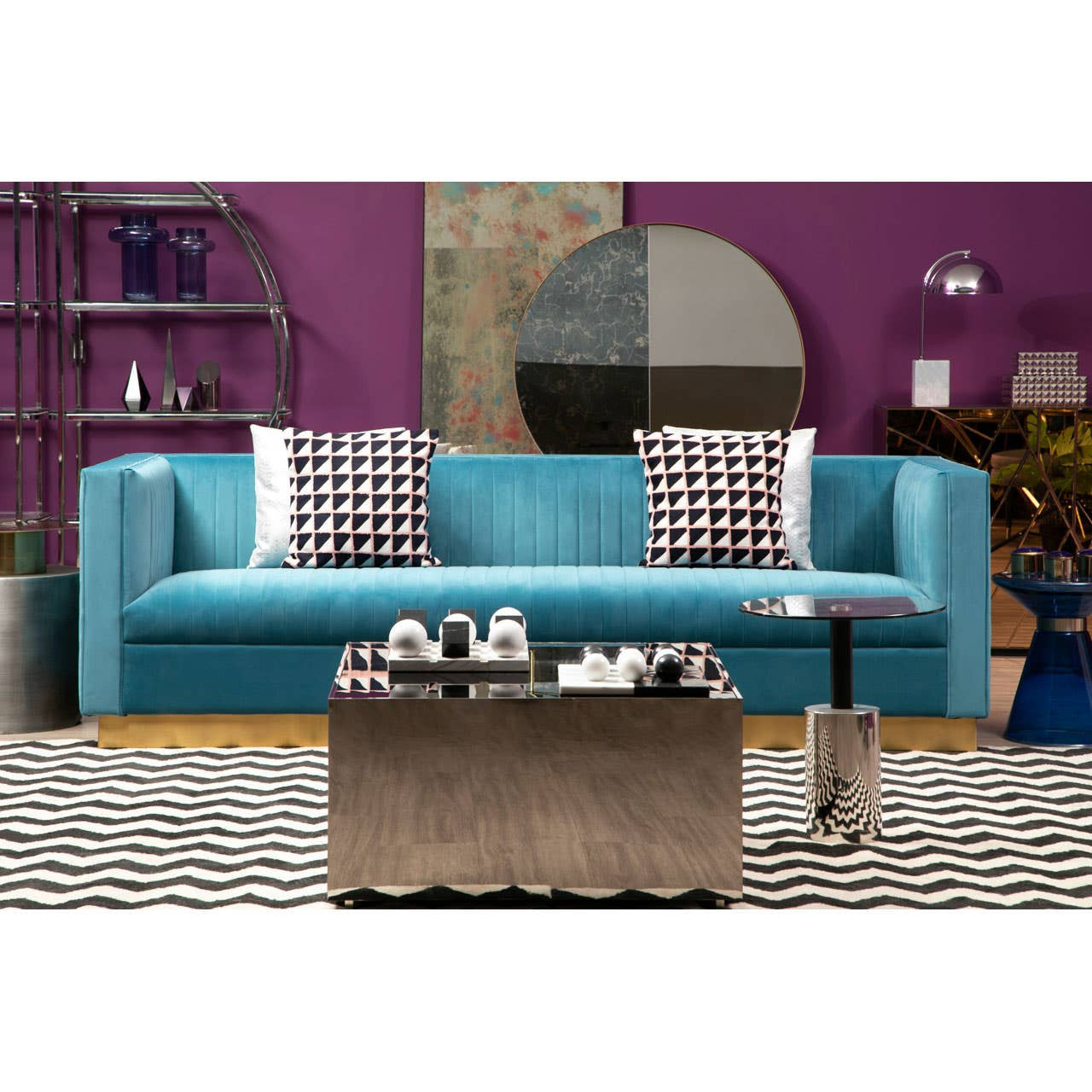 Opal 3 Seater Light Blue Sofa