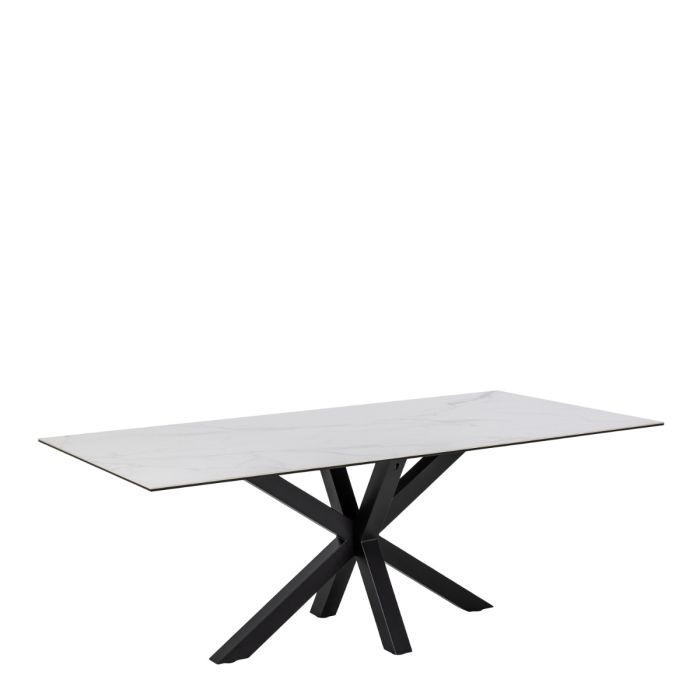 Heaven Dining Table with Ceramic White Top 200x75.5cm
