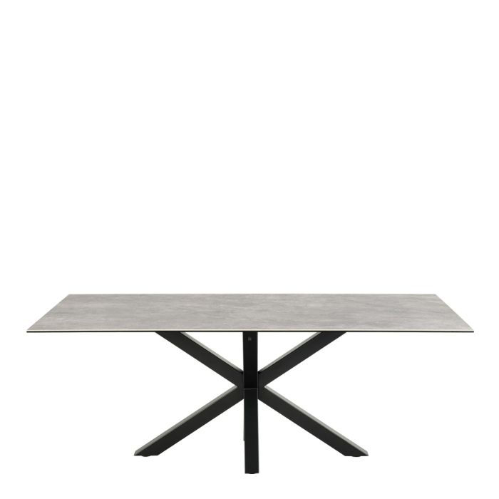 Heaven Dining Table with Ceramic Grey Top 200x75.5cm
