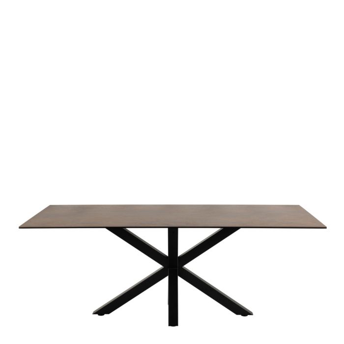Heaven Dining Table with Ceramic Rusty Brown Top 200x75.5cm