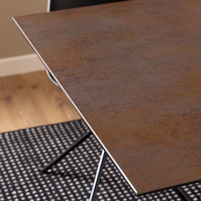 Heaven Dining Table with Ceramic Rusty Brown Top 200x75.5cm