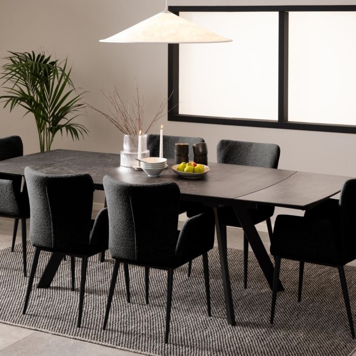 Blackburn Black Ceramic Extending Dining Table