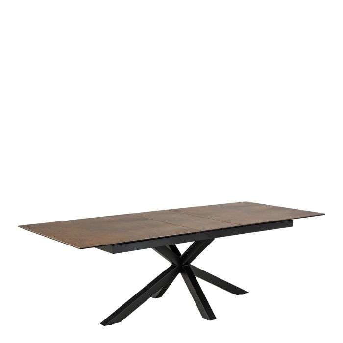 Heaven Extendable Dining Table with Ceramic Rusty Brown Top 200-240cm