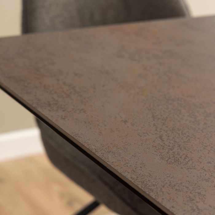 Heaven Extendable Dining Table with Ceramic Rusty Brown Top 200-240cm