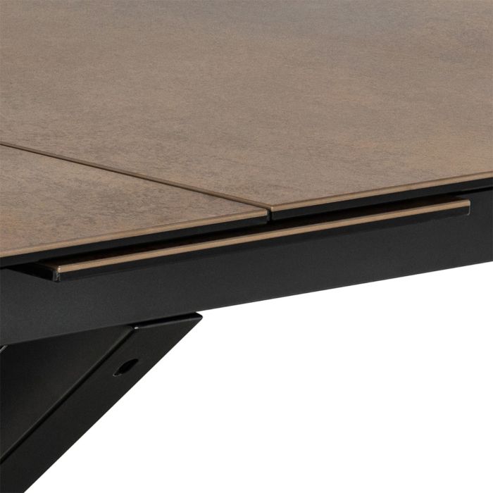 Heaven Extendable Dining Table with Ceramic Rusty Brown Top 200-240cm