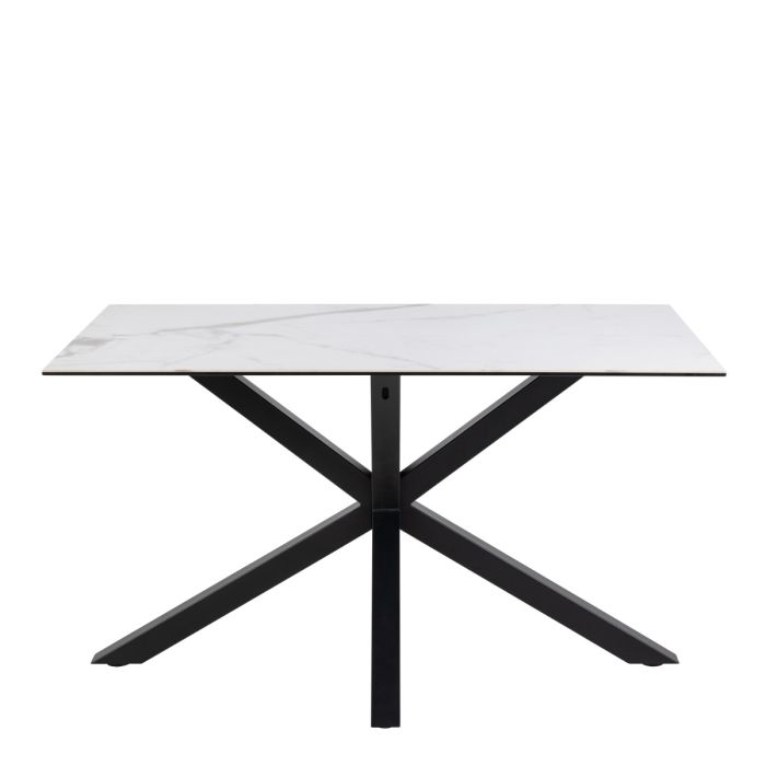 Heaven Dining Table with Ceramic White Top 135x75.5cm