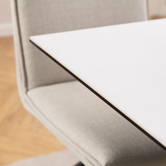 Heaven Dining Table with Ceramic White Top 135x75.5cm