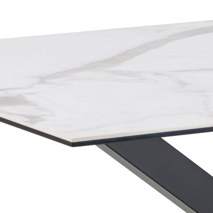 Heaven Dining Table with Ceramic White Top 135x75.5cm