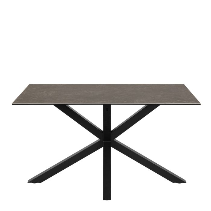 Heaven Dining Table with Ceramic Black Top 135x75.5cm