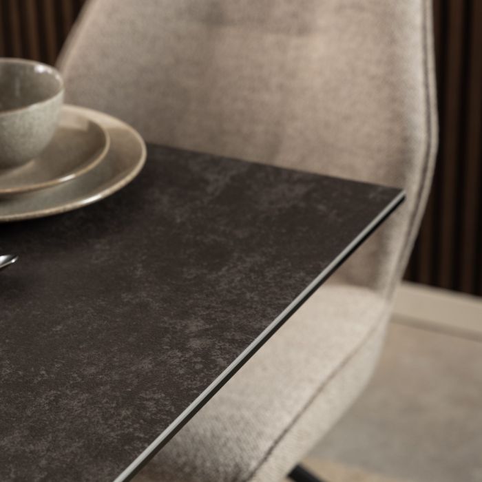 Heaven Dining Table with Ceramic Black Top 135x75.5cm