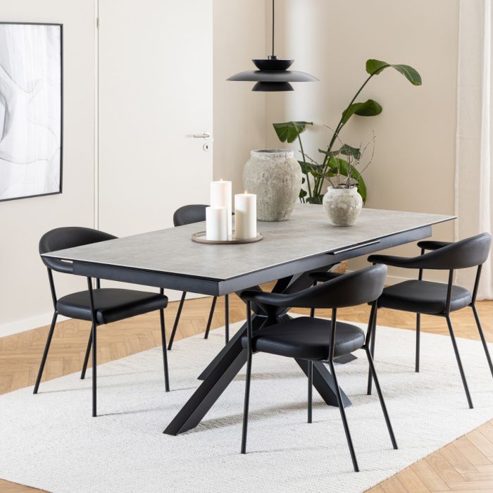 Heaven Extendable Dining Table with Ceramic Grey Top 200-240cm