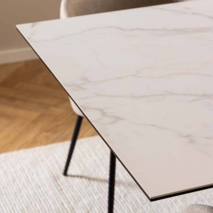 Heaven Extendable Dining Table with Ceramic White Top 200-240cm