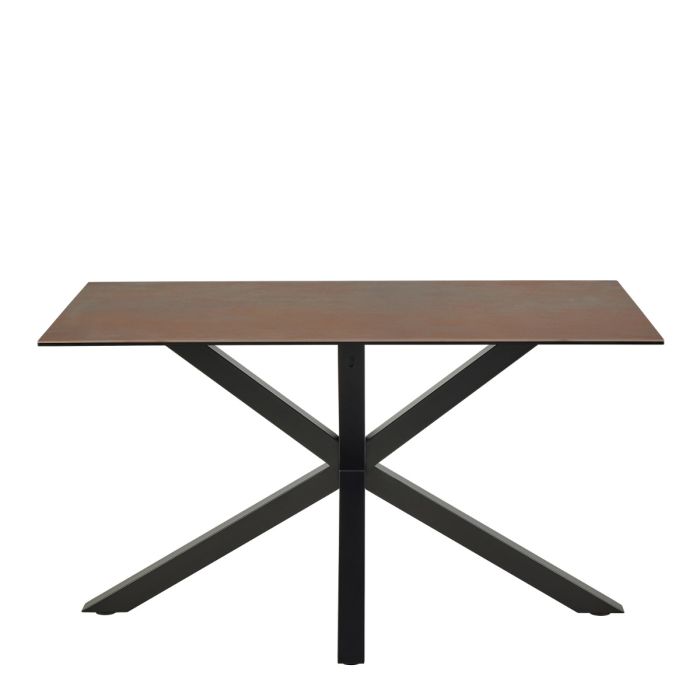 Heaven Dining Table with Ceramic Rusty Brown Top 135x75.5cm