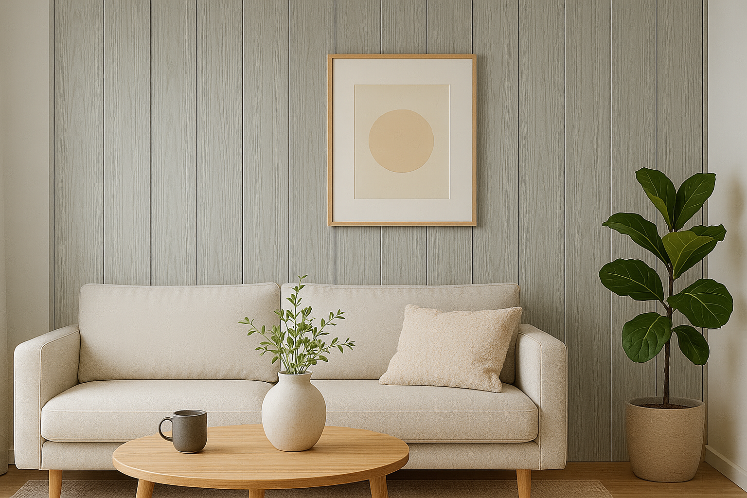 Wood Effect WPC Flat Style Wall Panels - Ash Grey