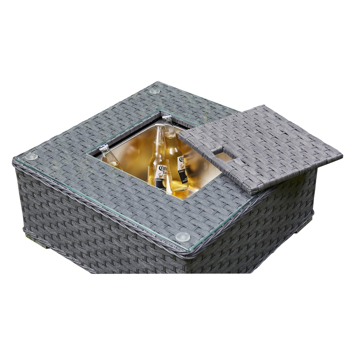 Sundara Corner Sofa Set with Ice Bucket - Grey