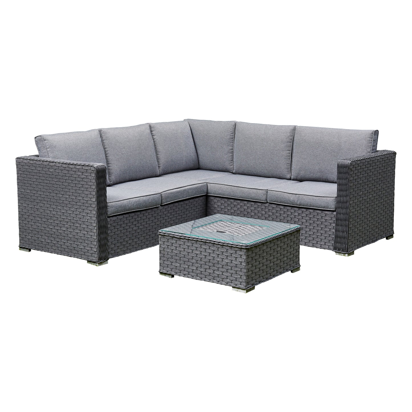 Sundara Corner Sofa Set with Ice Bucket - Grey