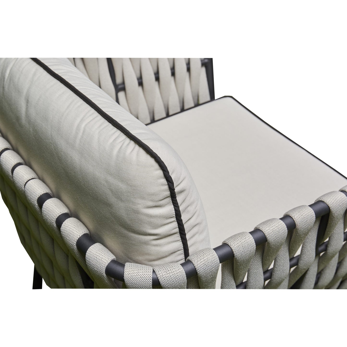 Corza Aluminium & Rope Lounge Set - Grey