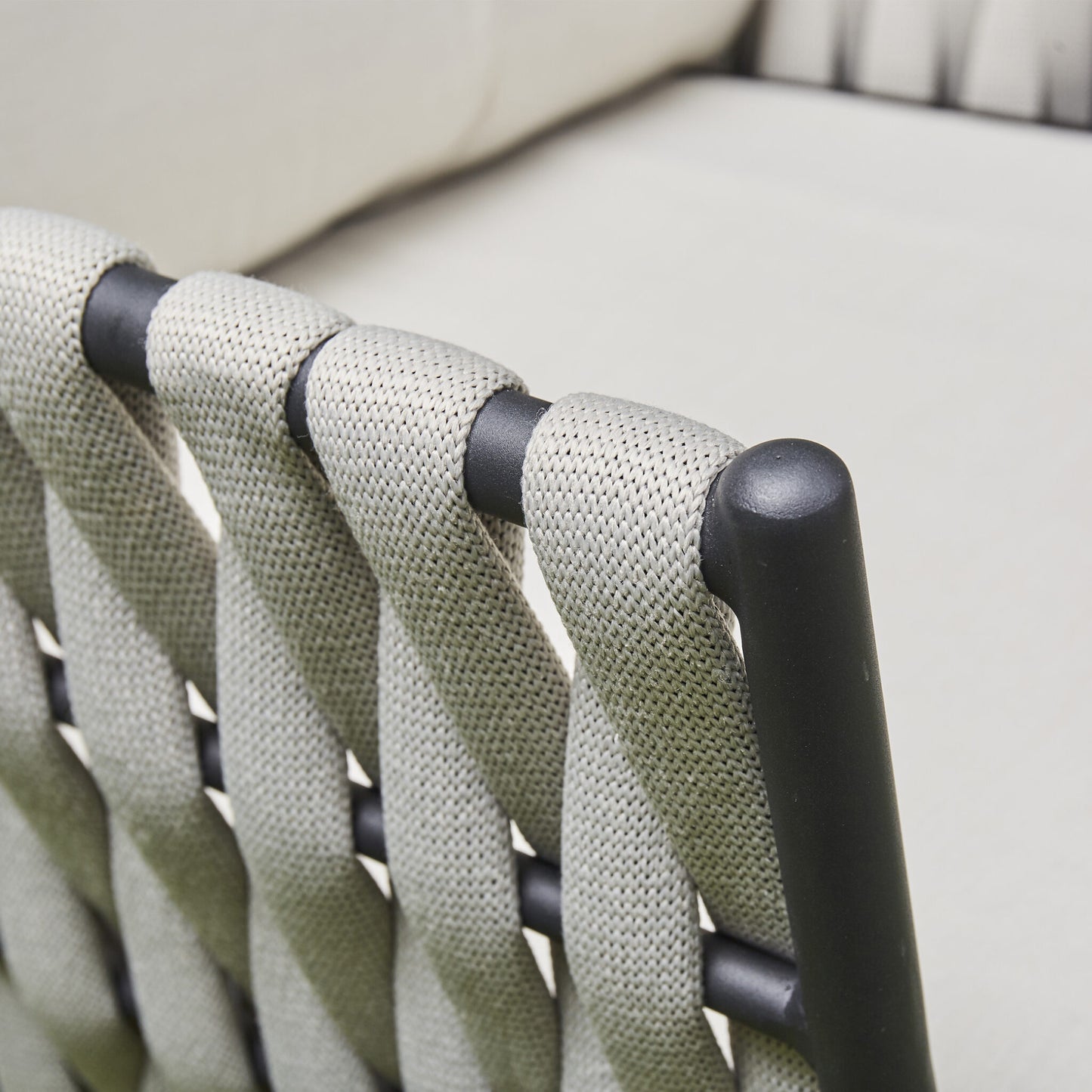 Corza Aluminium & Rope Lounge Set - Grey