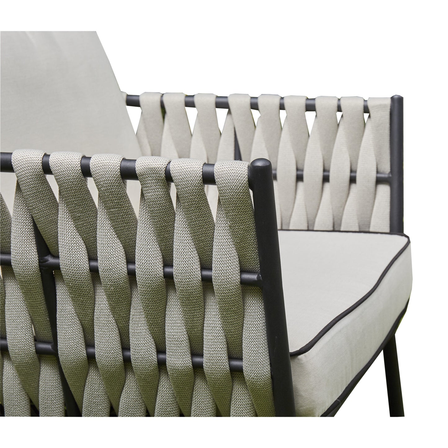 Corza Aluminium & Rope Lounge Set - Grey