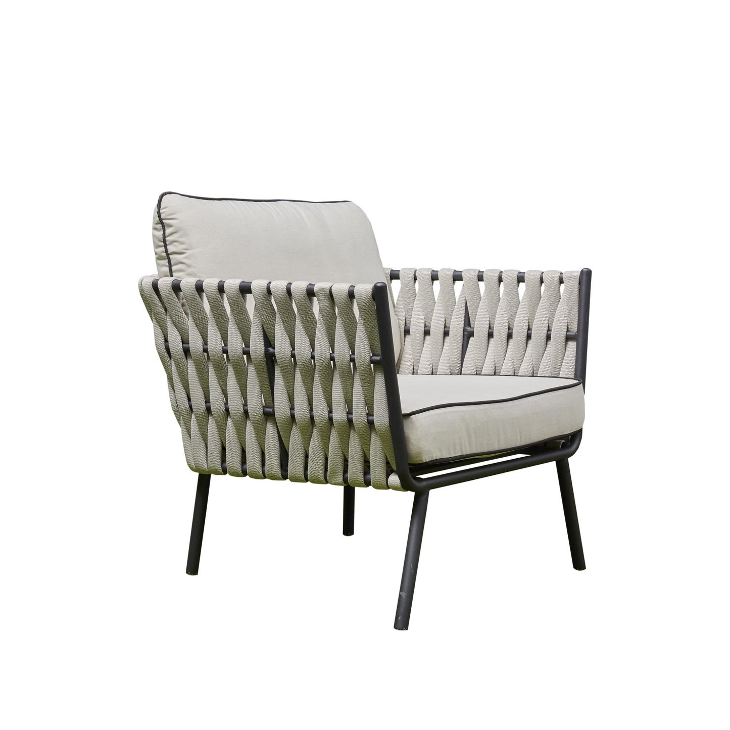 Corza Aluminium & Rope Lounge Set - Grey