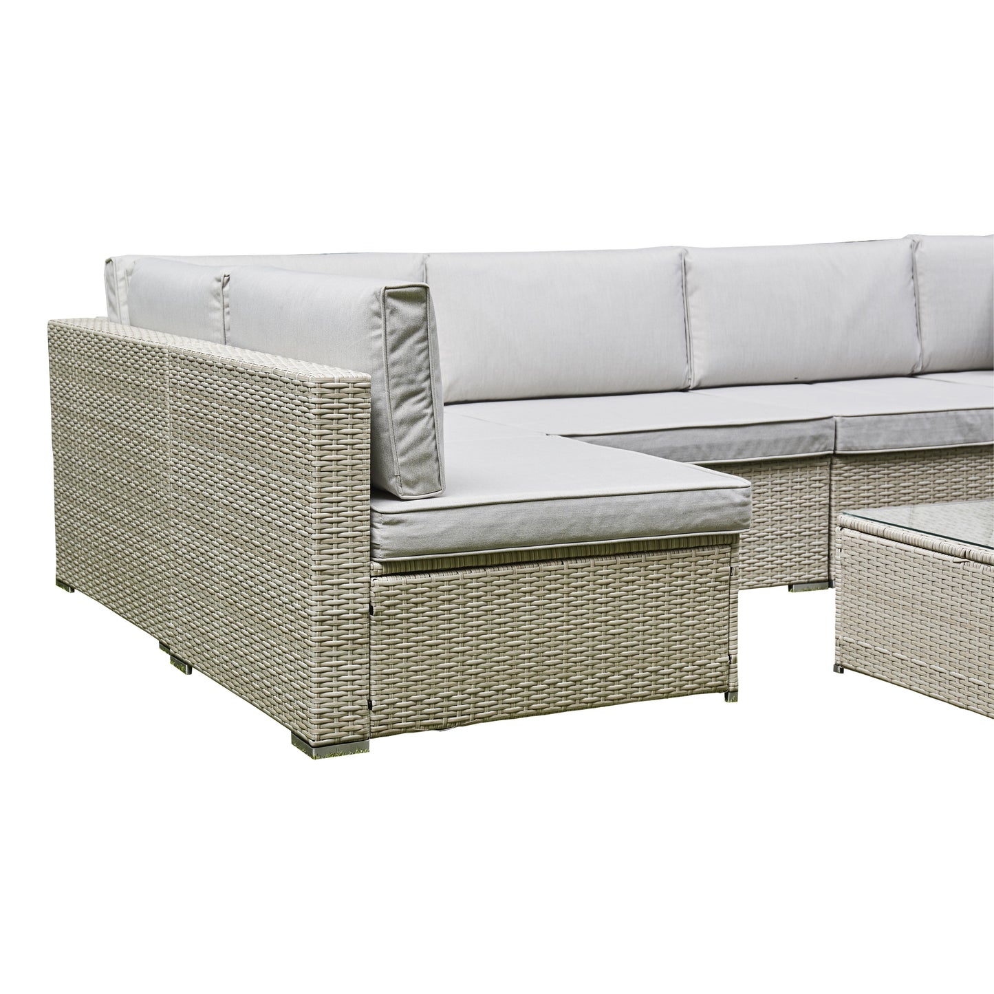 Solace U Shape Rattan Sofa - Grey