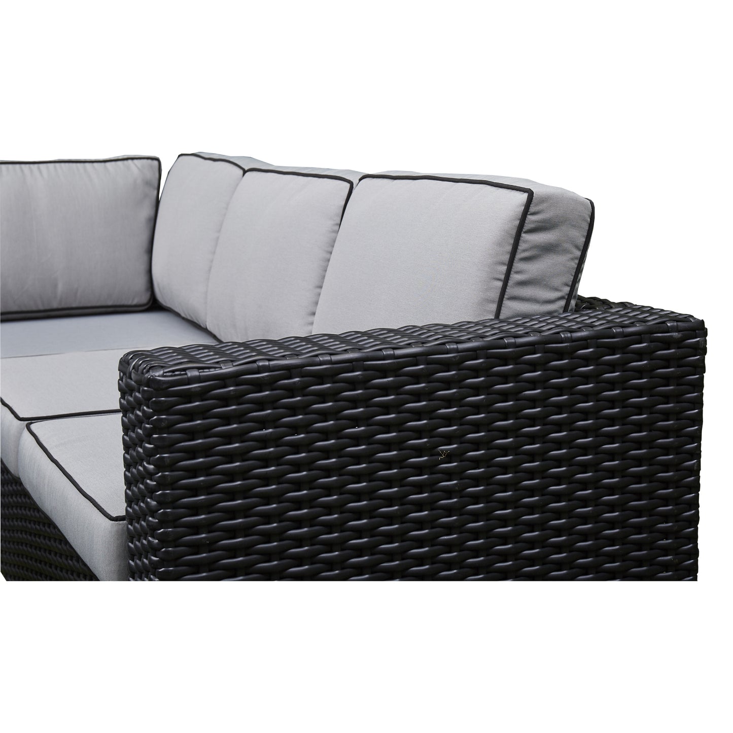 Tavara Corner Rising Firepit Dining Set - Black