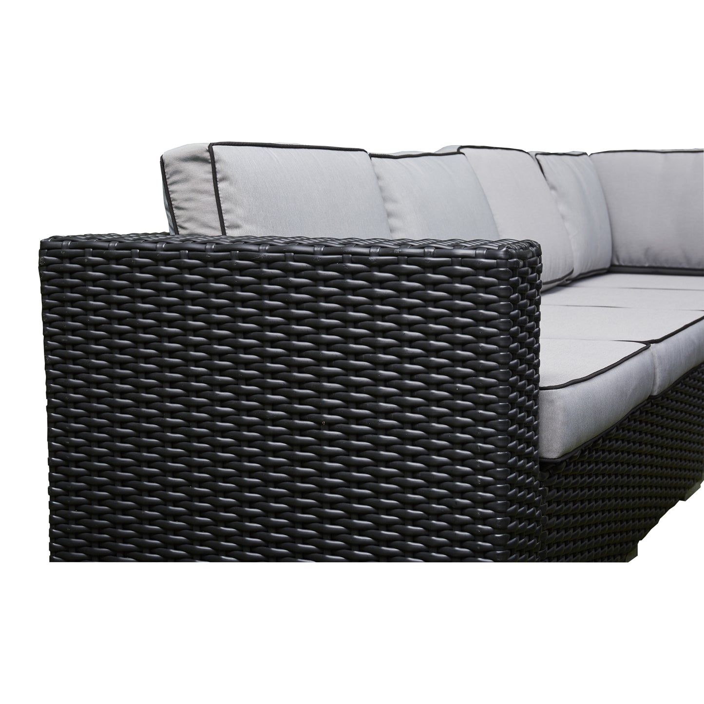 Tavara Corner Rising Firepit Dining Set - Black
