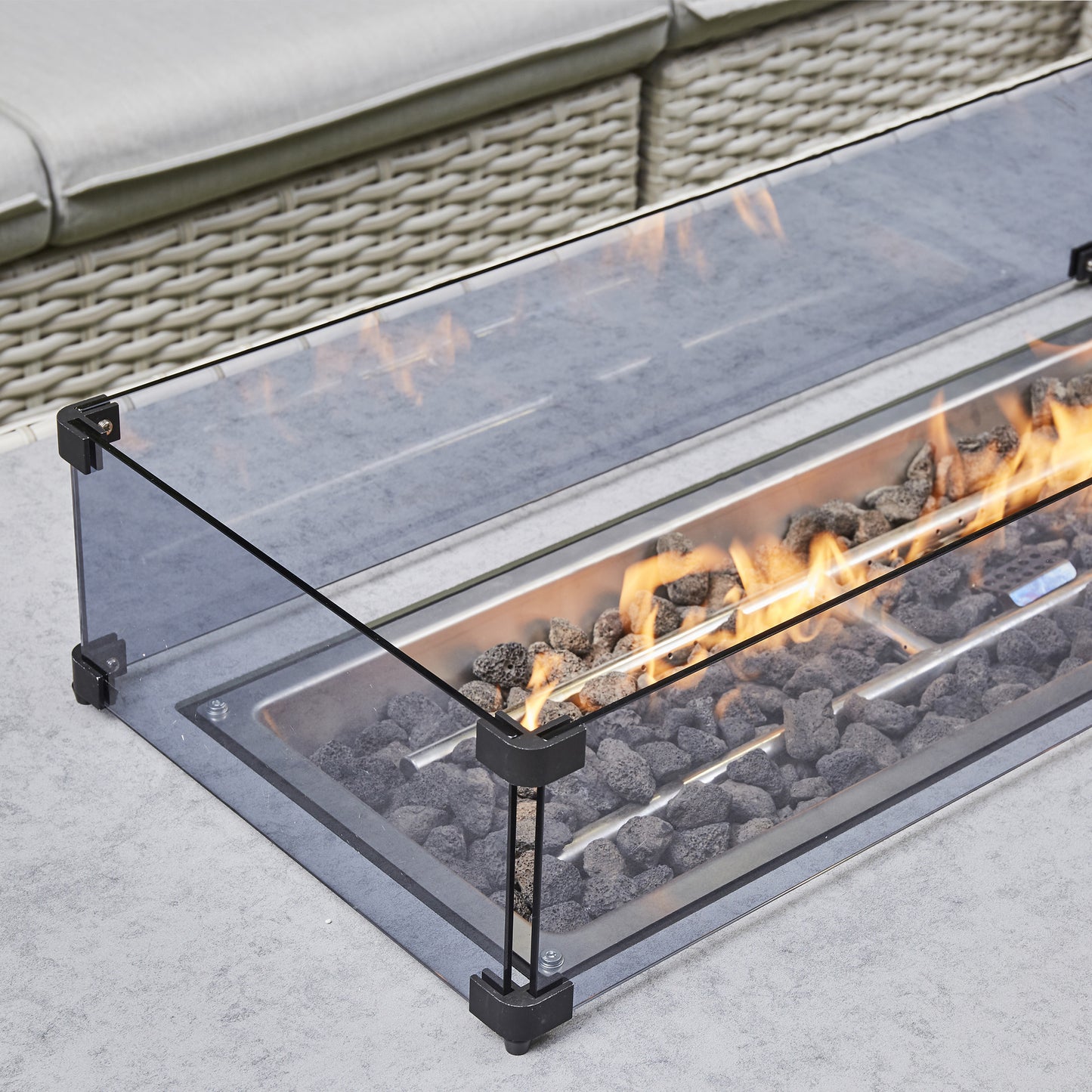 Mirela Rising Firepit Dining Set - Grey