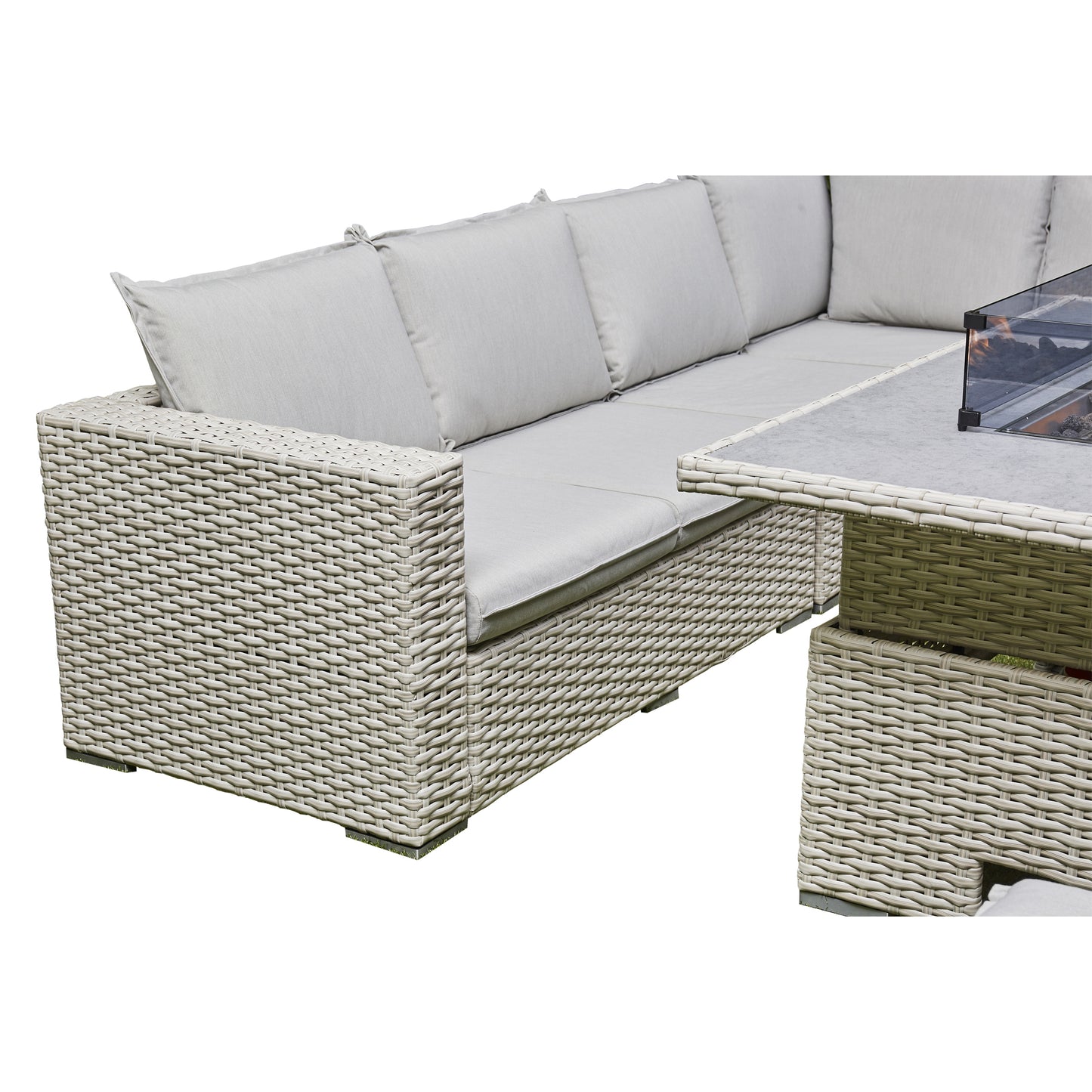 Mirela Rising Firepit Dining Set - Grey