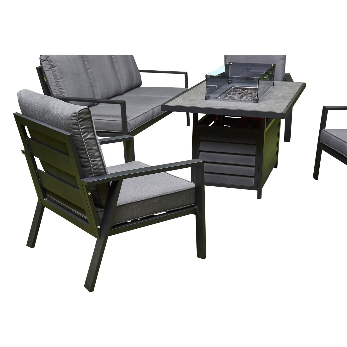 Orlano Firepit Sofa Dining Set - Grey