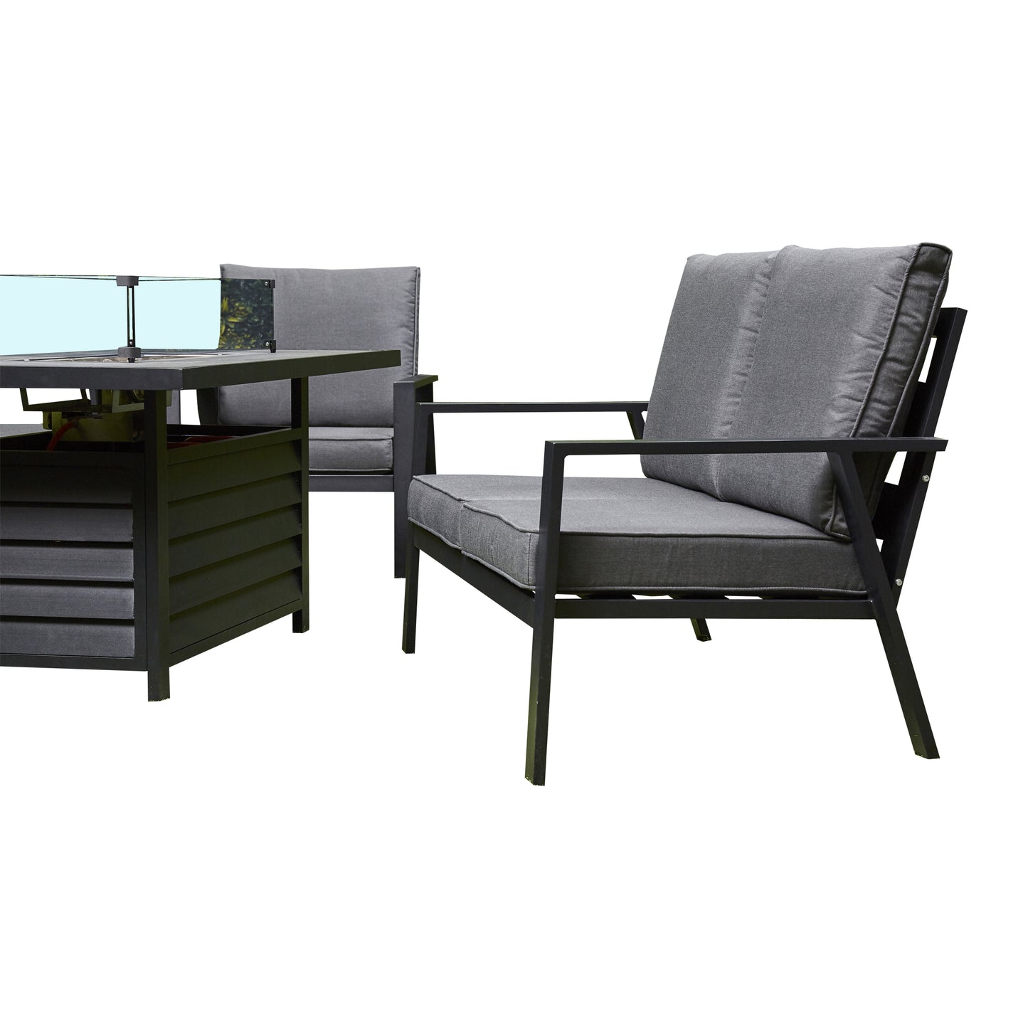 Orlano Firepit Sofa Dining Set - Grey