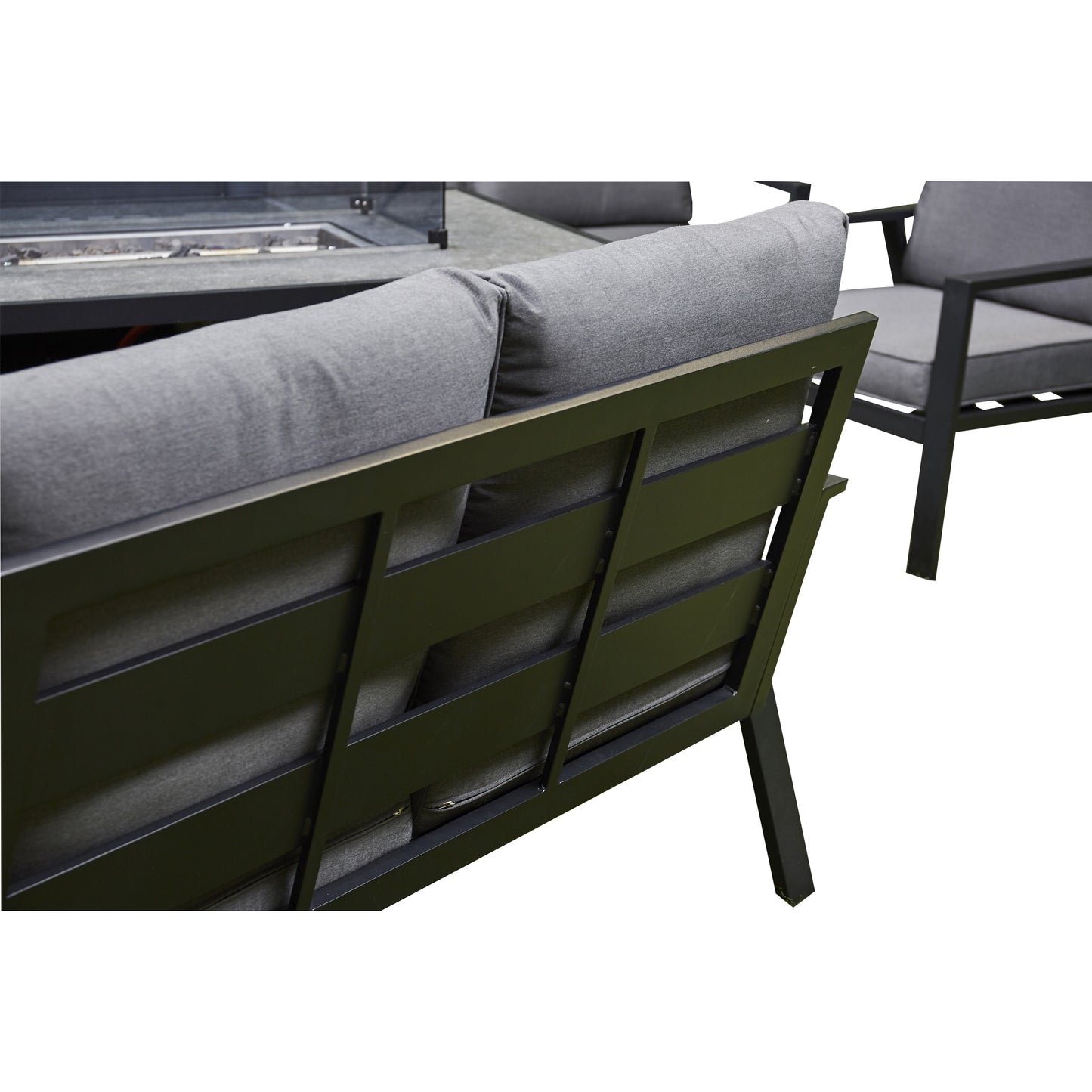 Orlano Firepit Sofa Dining Set - Grey